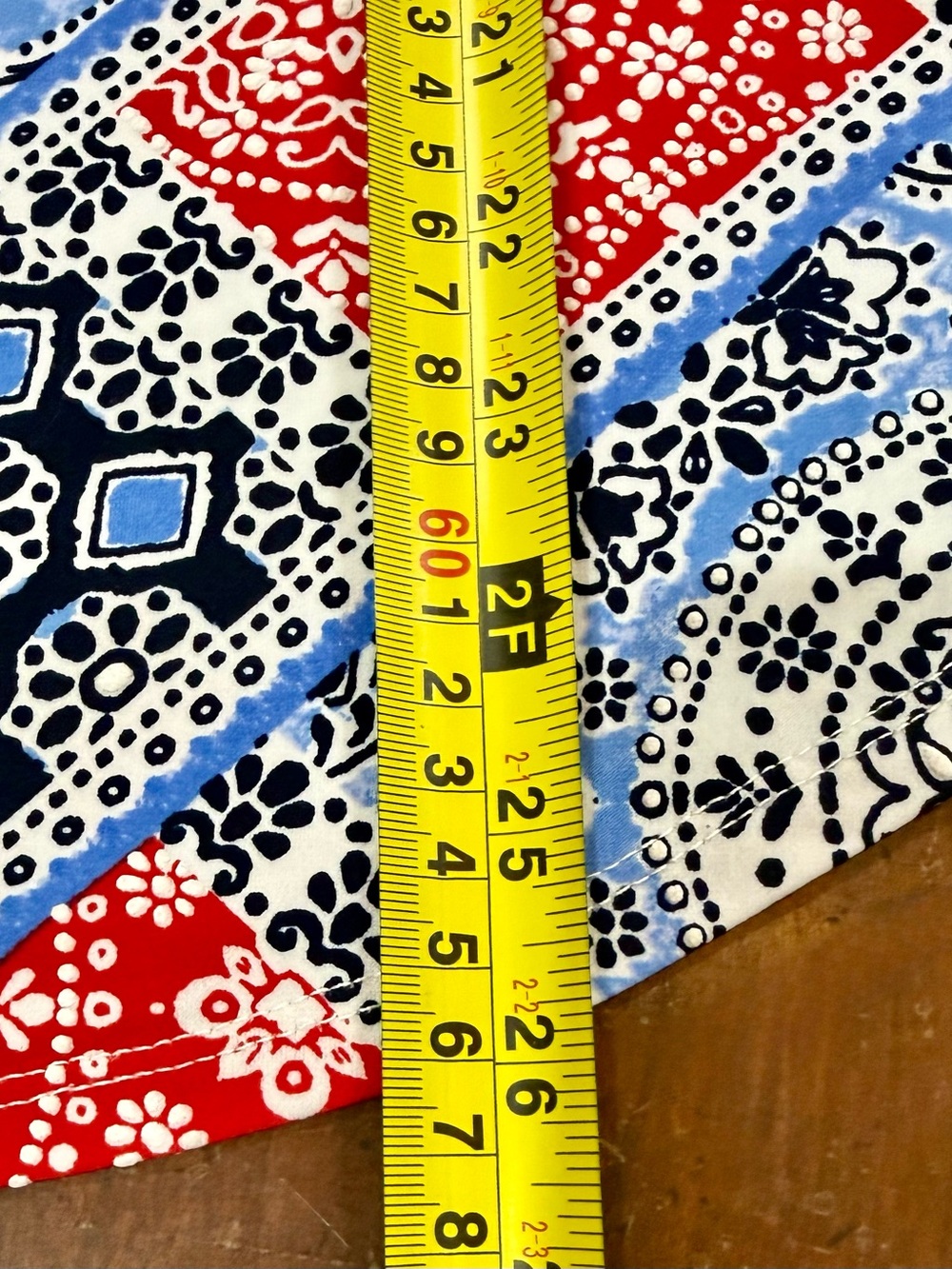 Ruby Rd. Red White Blue Patchwork Double Ruffle Sleeve Textured Top M - Picture 11 of 11